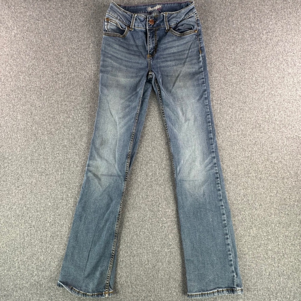 Wrangler Jeans Womens 24 Boot Cut Blue 09MWZKM Stretch Denim Medium Wash